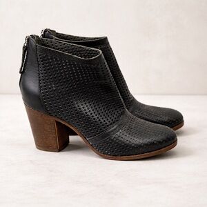 MOMA Black Perforated Leather Ankle Boots size 36.5 EUC